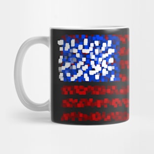 American flag in red, white and blue cubes Mug